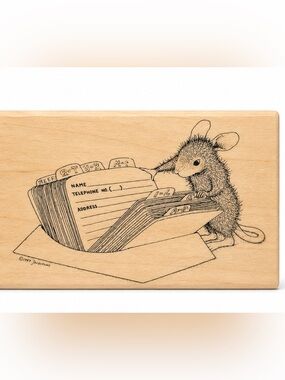 Vintage 1997 House Mouse Designs Recipe Wooden Rubber Stamp